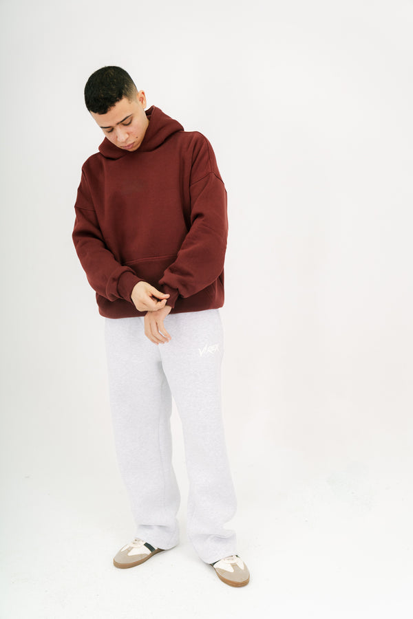 ِEssential Printed Hoodie - Burgandy