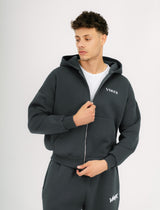 Dark Gray Essential Zip-Up Hoodie