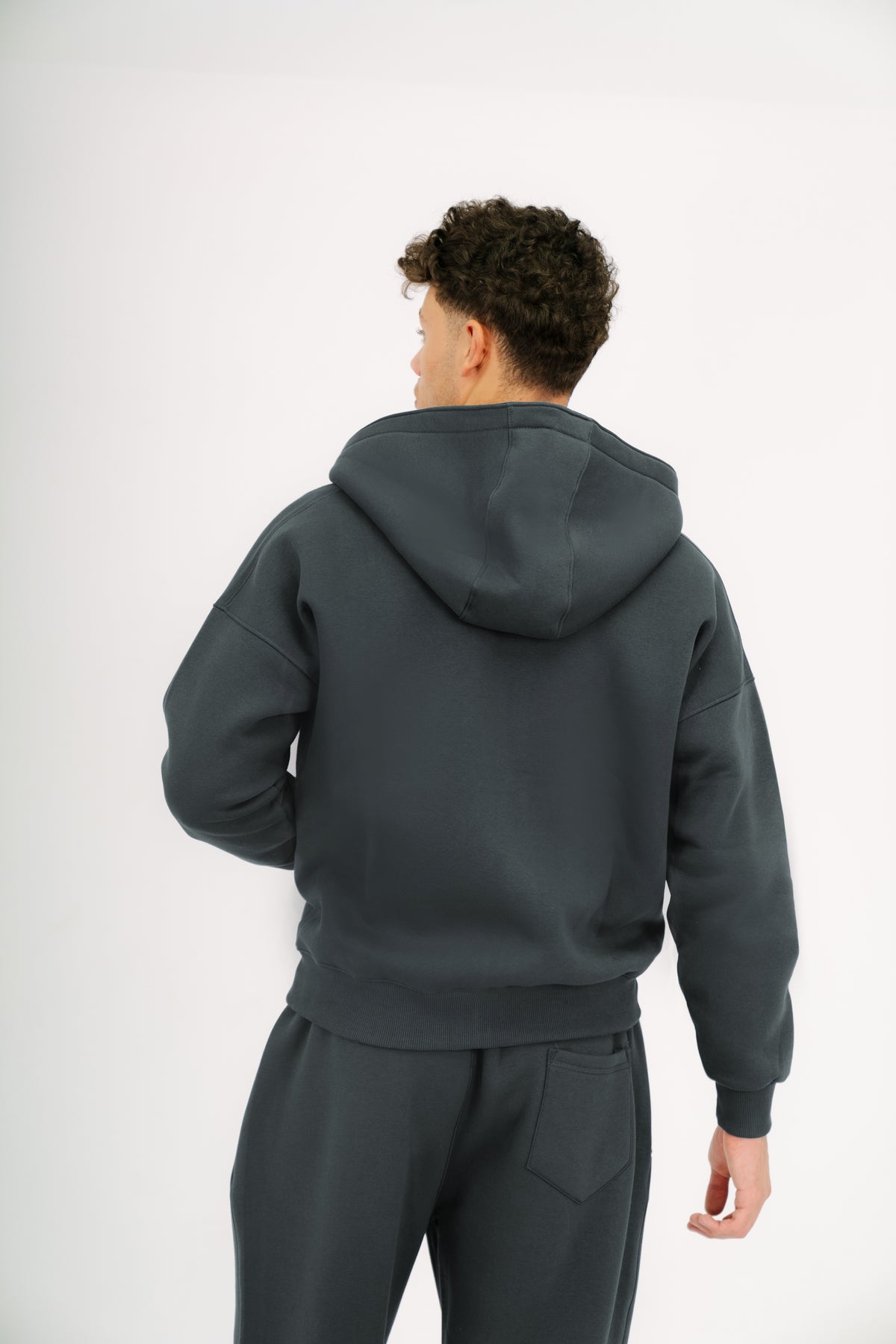 Dark Gray Essential Zip-Up Hoodie