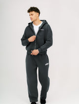Dark Gray Essential Zip-Up Hoodie