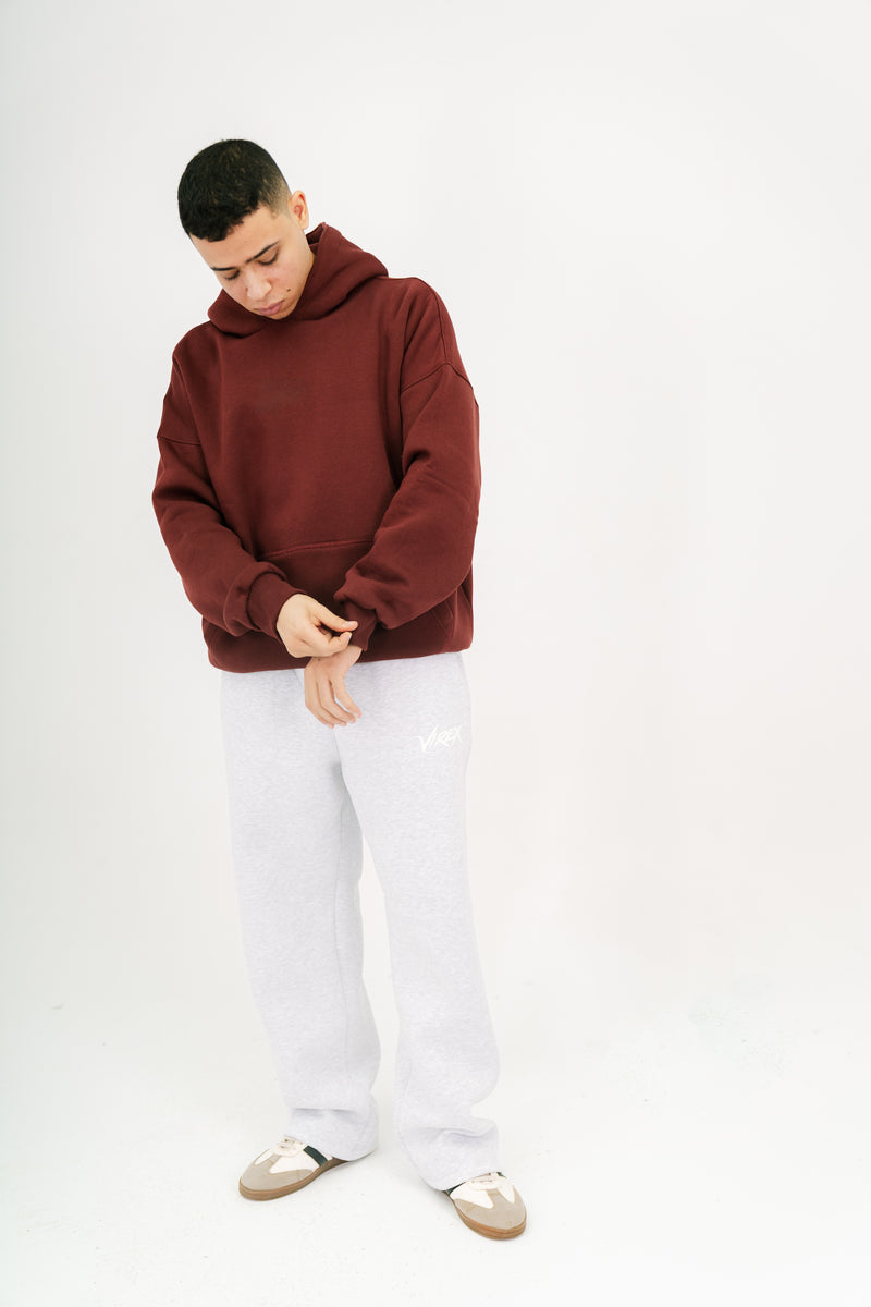 ِEssential Printed Hoodie - Burgandy