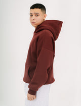 ِEssential Printed Hoodie - Burgandy