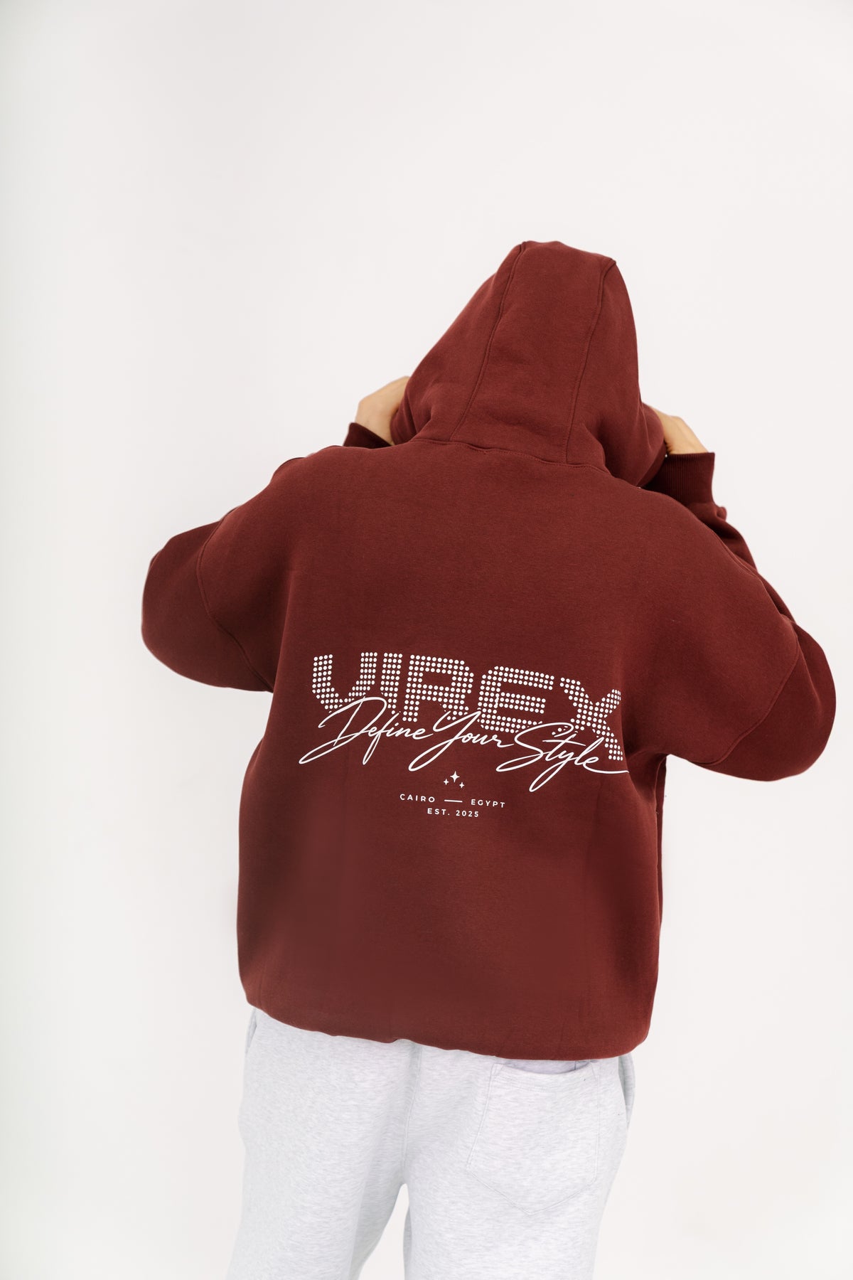 Essential Hoodie Printed -Buyrgandy