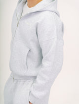 Light Gray Essential Zip-Up Hoodie