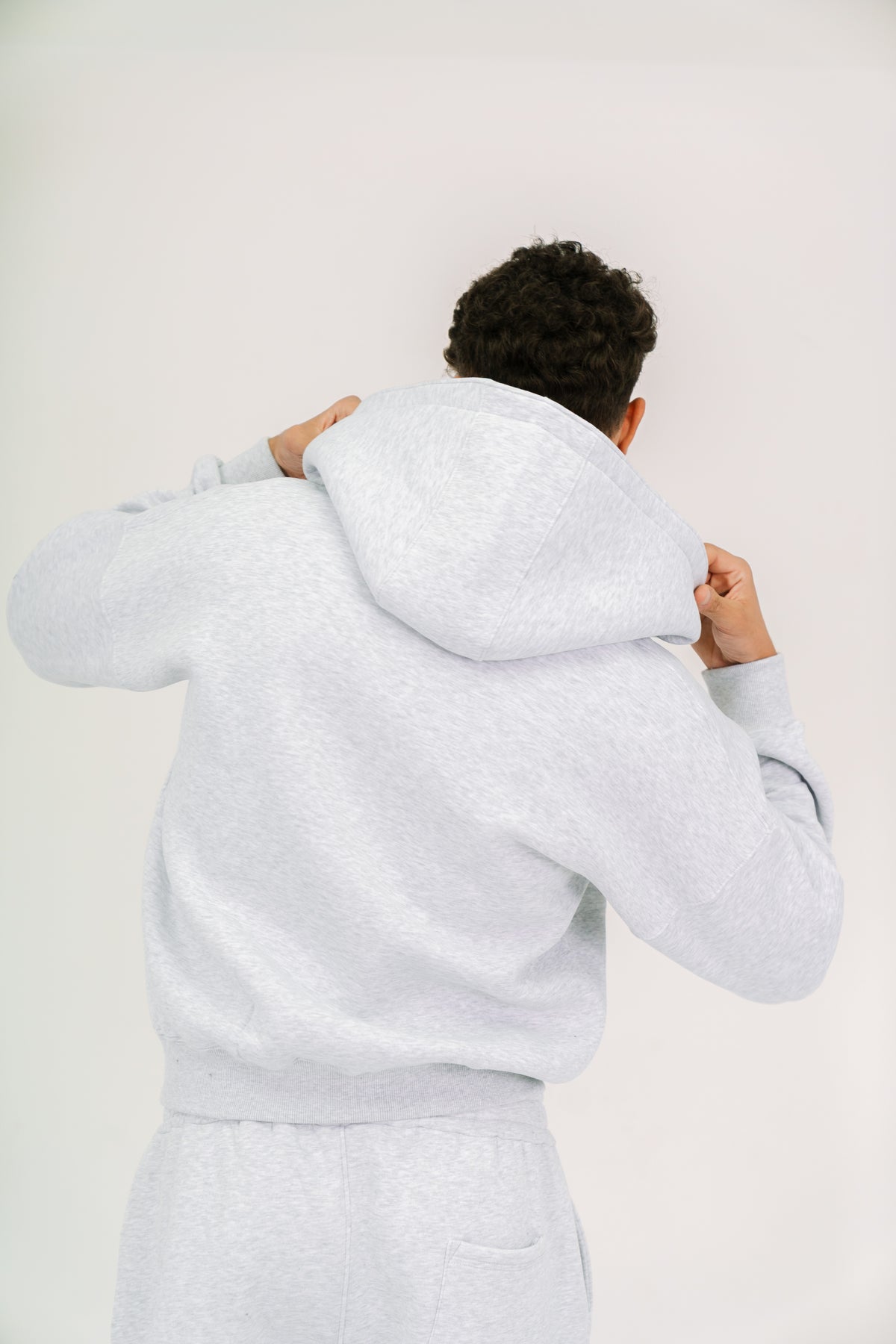 Light Gray Essential Zip-Up Hoodie