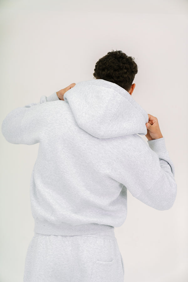 Light Gray Essential Zip-Up Hoodie