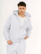 Light Gray Essential Zip-Up Hoodie