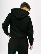 Black Essential Zip-Up Hoodie