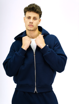 Navy Essential Zip-Up Hoodie
