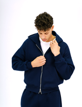 Navy Essential Zip-Up Hoodie