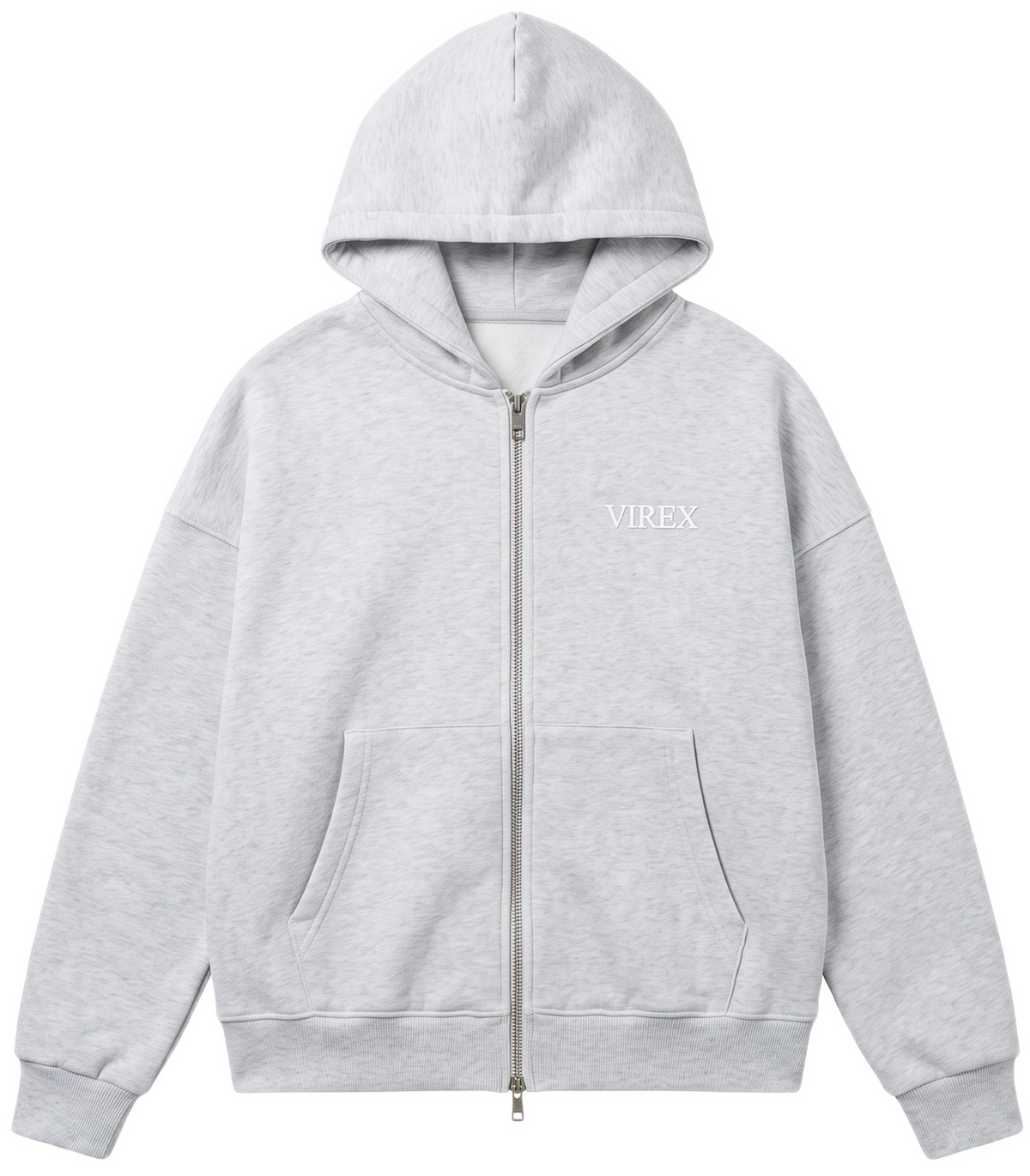 Light Gray Essential Zip-Up Hoodie