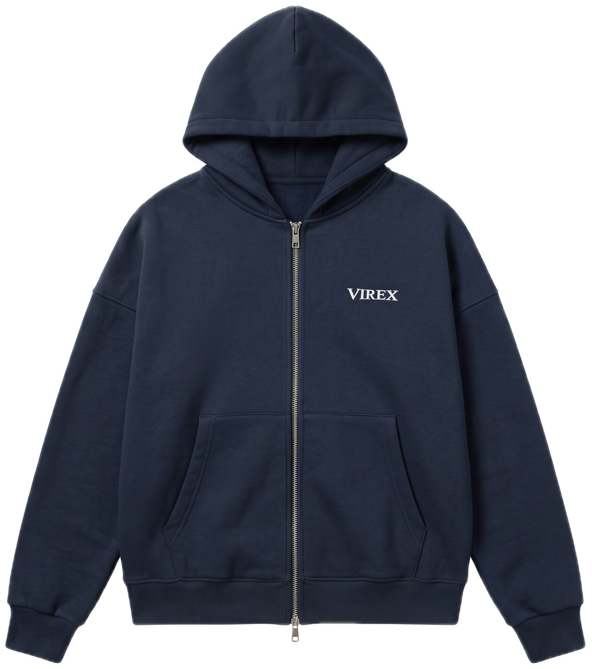 Navy Essential Zip-Up Hoodie