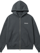 Dark Gray Essential Zip-Up Hoodie