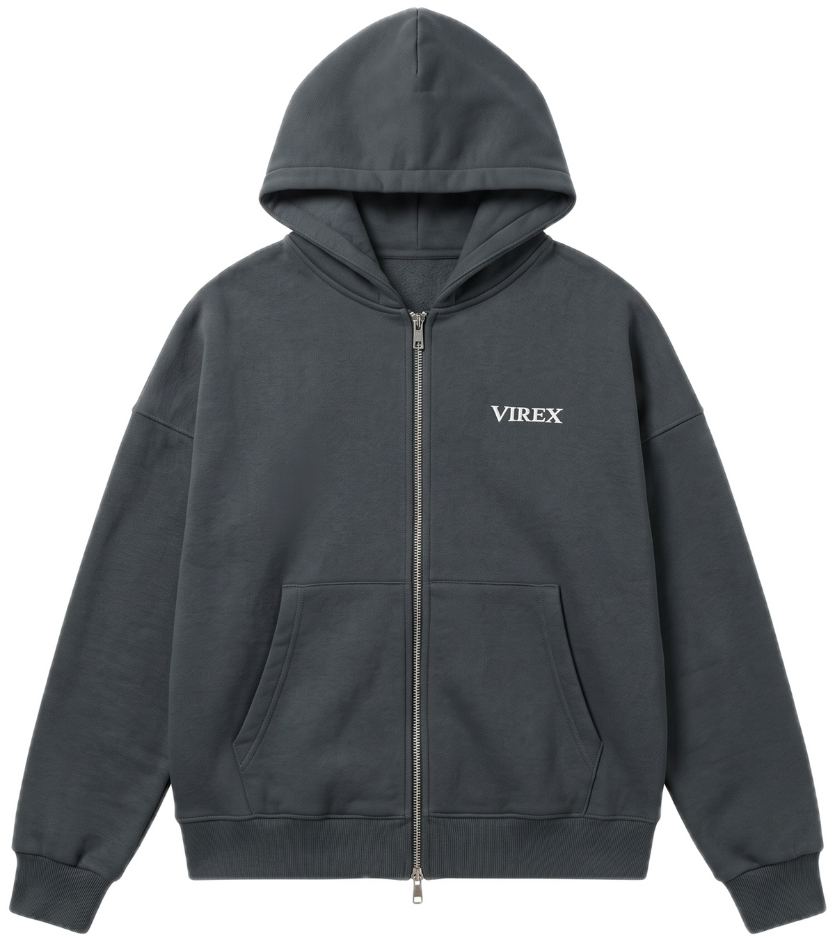 Dark Gray Essential Zip-Up Hoodie
