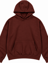 ِEssential Printed Hoodie - Burgandy
