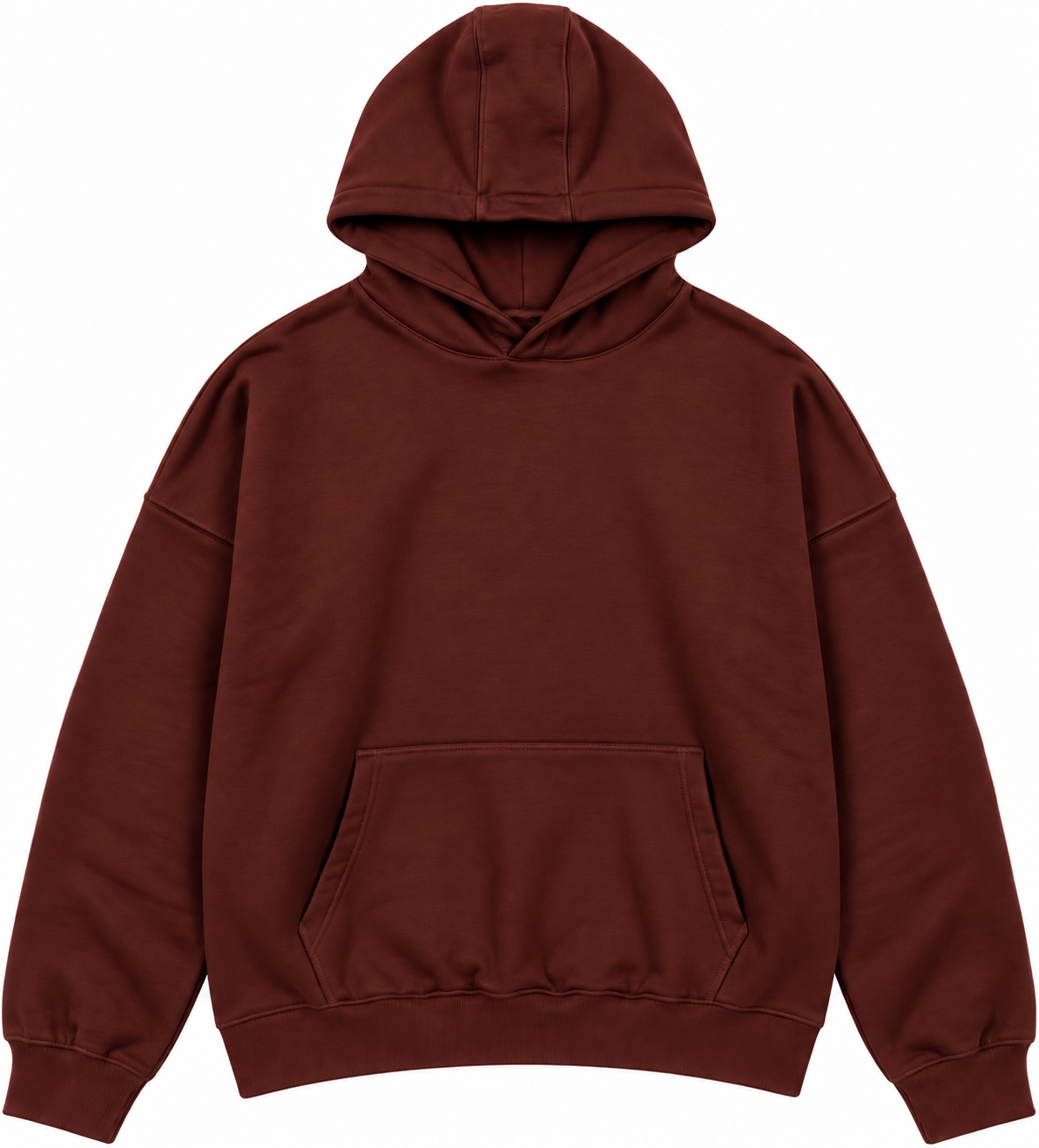 ِEssential Printed Hoodie - Burgandy